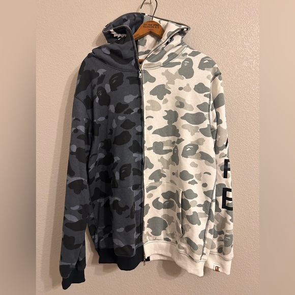 BAPE Split Camo Zip Front Hoodie SIZE S - Picture 1 of 10